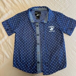Beverly Hills Polo Club Kids Navy Polka Dot Shirt